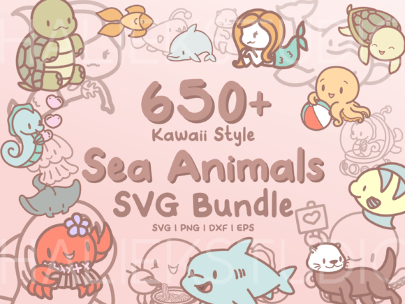 650 Sea Animals SVG Illustrations Review