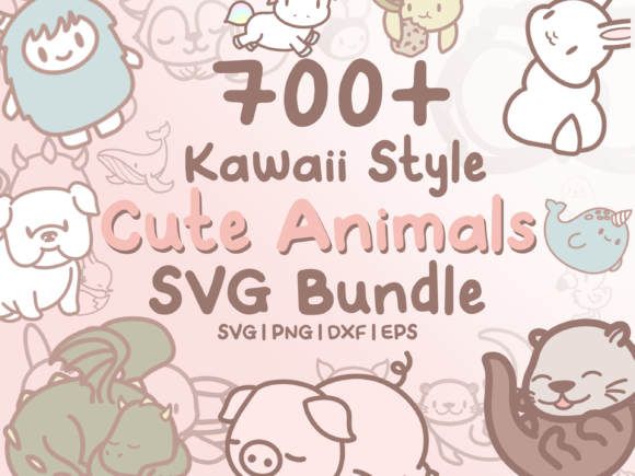 700 Kawaii Animals SVG Illustrations Graphics Review
