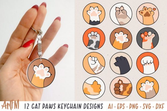 Cat Paw Round Vector Illustrations Review