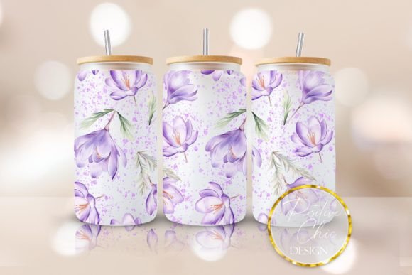 Crocus Floral Libbey Cap Wrap Glass PNG Graphics Review