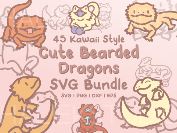 Cute Bearded Dragons SVG Graphics & Illustrations