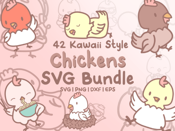 Cute Chickens SVG Illustrations & Graphics
