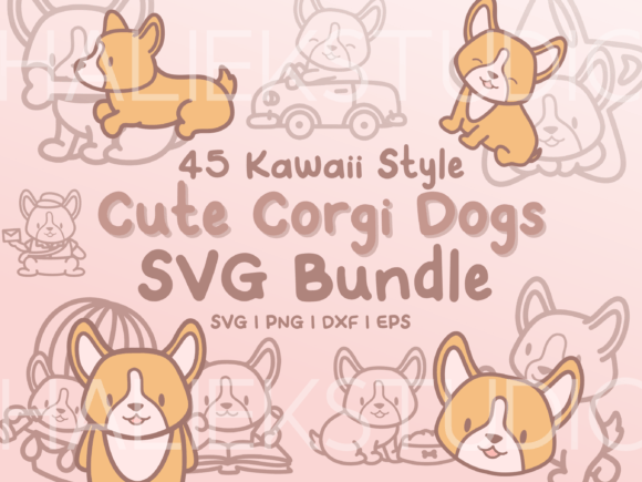 Cute Corgi Dog SVG Illustrations: Graphics & Art