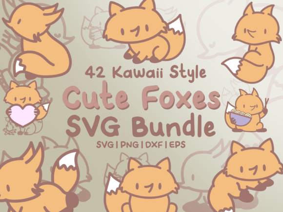 Cute Foxes SVG Illustrations for Graphics