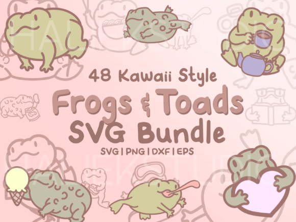 Cute Frog and Toad SVG Illustrations Graphics Review
