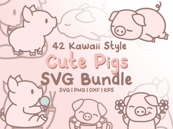 Cute Kawaii Pigs SVG Illustrations Review