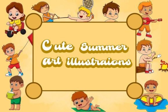 Cute Summer Art Illustrations: Graphics & Visuals