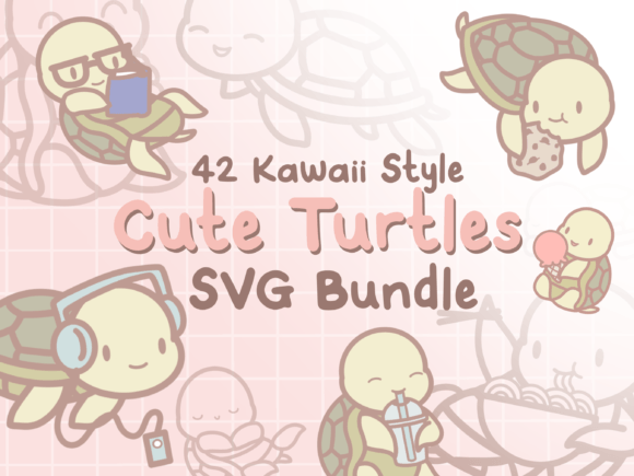 Cute Turtles SVG Illustrations: Graphics Review