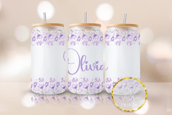 Floral Personalized Libbey Can Wrap PNG Review