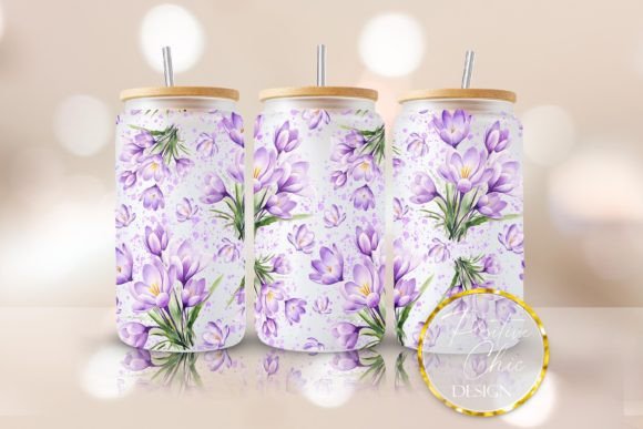 Purple Spring Libbey Glass Can Wrap PNG Graphics