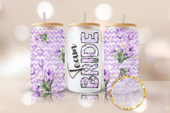 Team Bride Glitter Libbey Glass Wrap Graphics & Crafts