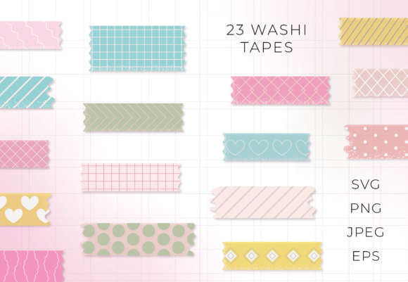 Washi Tape Illustrations for Craft Graphics